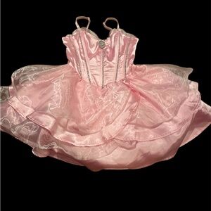 Dolls Kill Pink Organza Corset Mini Dress